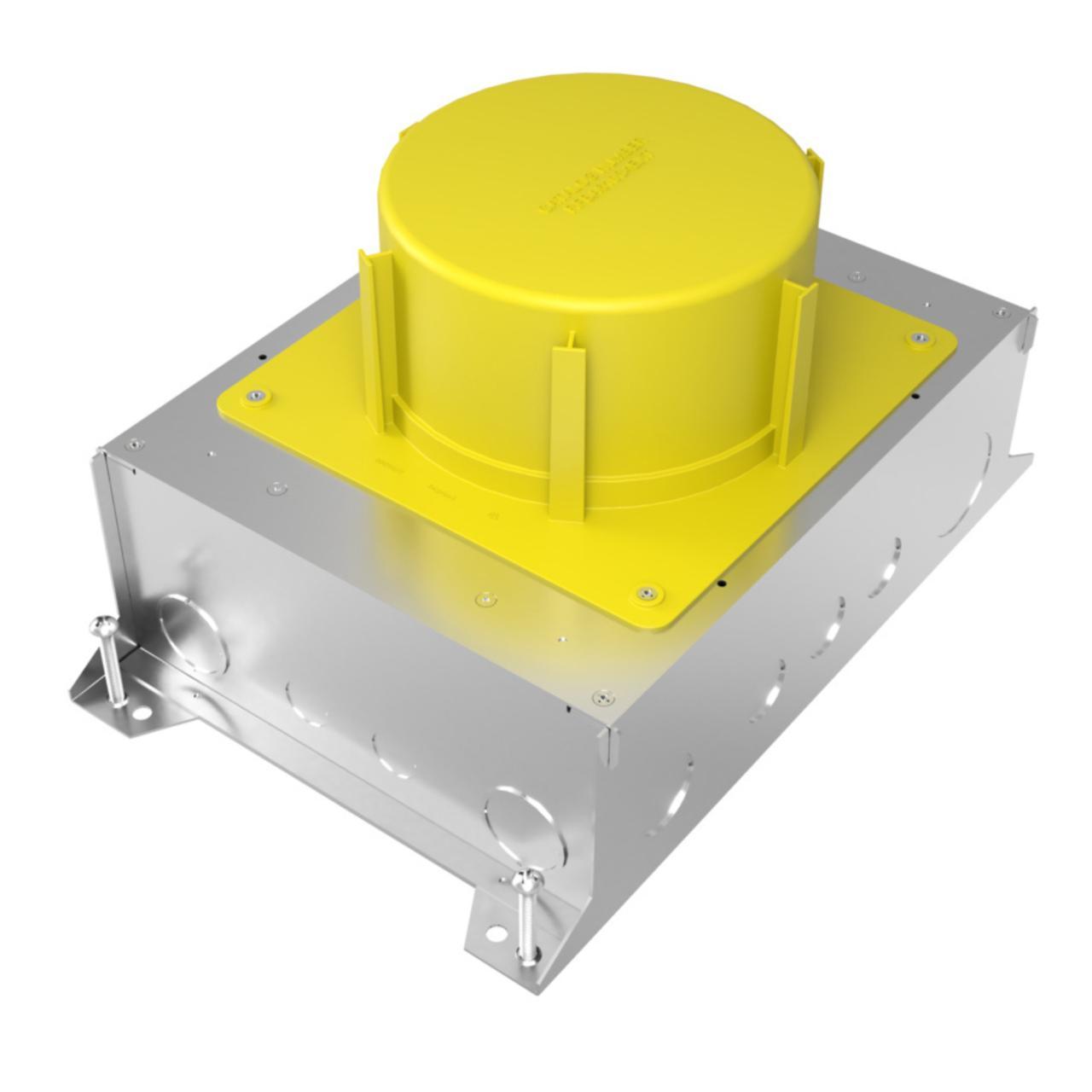 Wiremold® RFBA610C4EXT Large Extension Ring, For Use With 6/10-gang Floor Boxes , Circular Shape, Height adjustment up to 4 inches, Yellow