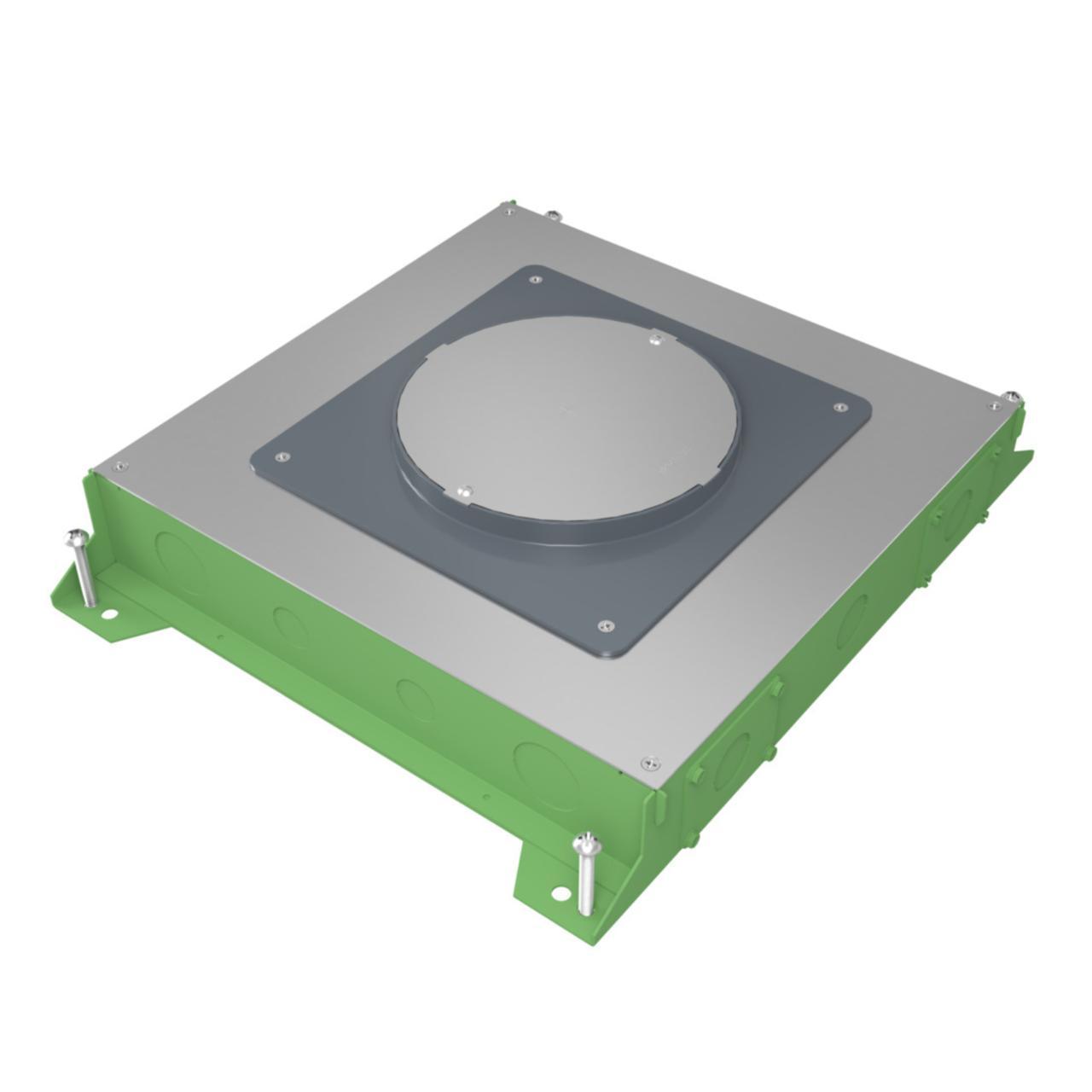 Wiremold® RFBA6C30OG RFBA On-Grade Floor Box, Steel, 6 Gangs, (22) Knockouts, 19-3/8 in H x 16-1/4 in W x 3-3/4 in D
