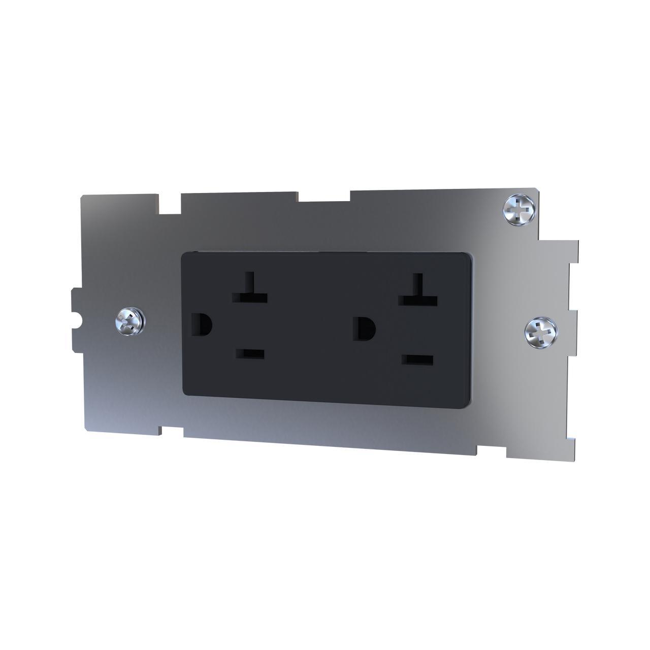 Wiremold® RFBADEC20TRBK Plug-Tail Receptacle, Black