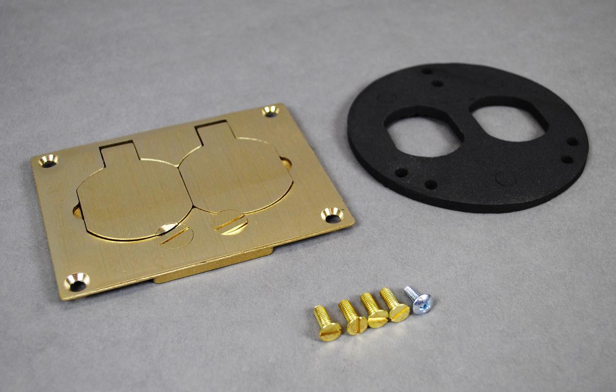 Wiremold® S125B Duplex Unassembled Cover Plate, 4-11/64 in L x 3-9/64 in W, Brass