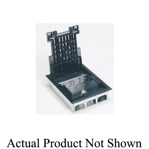 Wiremold® SAF21/2-KC Shallow Raised Floor Box With Black Carpet Lid and Flange, Polycarbonate, 47.5 cu-in, 7 Knockouts, 10 in L x 8 in W