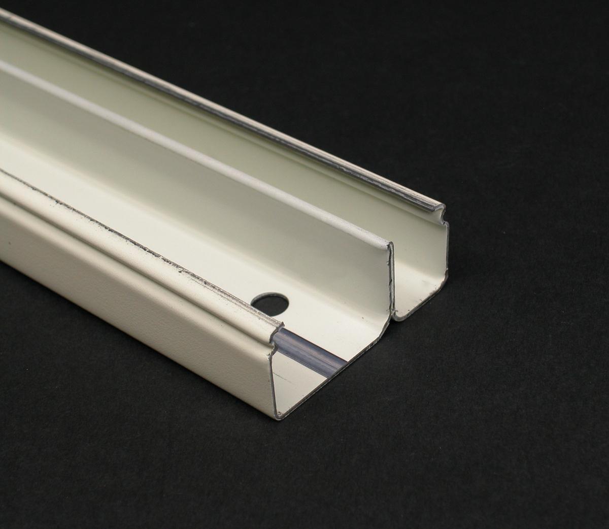 Wiremold® V2400BD 2400/2400D Raceway Divided Base, 10 ft L x 1-29/32 in W x 7/8 in H, Steel, Ivory/Fog White