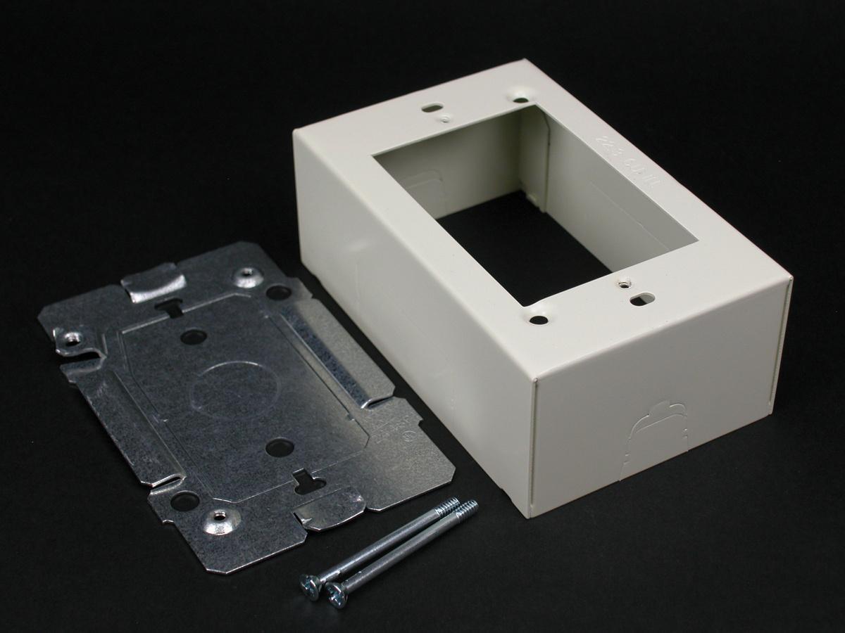Wiremold® 2448-FW 1-Gang Device Box, 4-5/8 in L x 2-7/8 in W x 1-3/4 in H, Steel, Fog White/Ivory