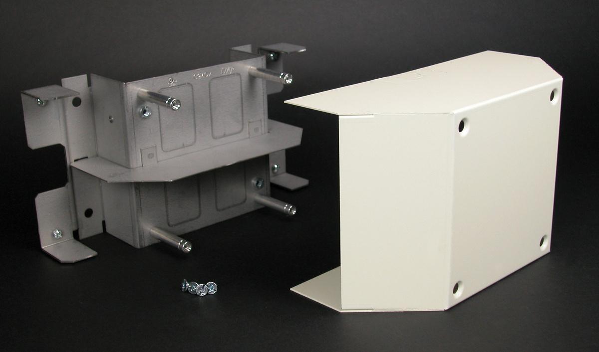 Wiremold® V4075DA 4000 Bridge Fitting, For Use With 4000 Series Raceway, 600 V AC Voltage Rating, Steel, Ivory/Gray