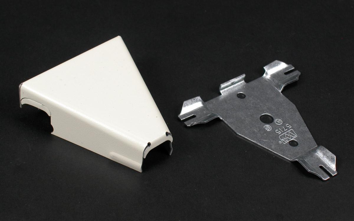 Wiremold® 5715WH Raceway Tee Fitting, For Use With 500 and 700 Series Raceway, Steel, Ivory/White