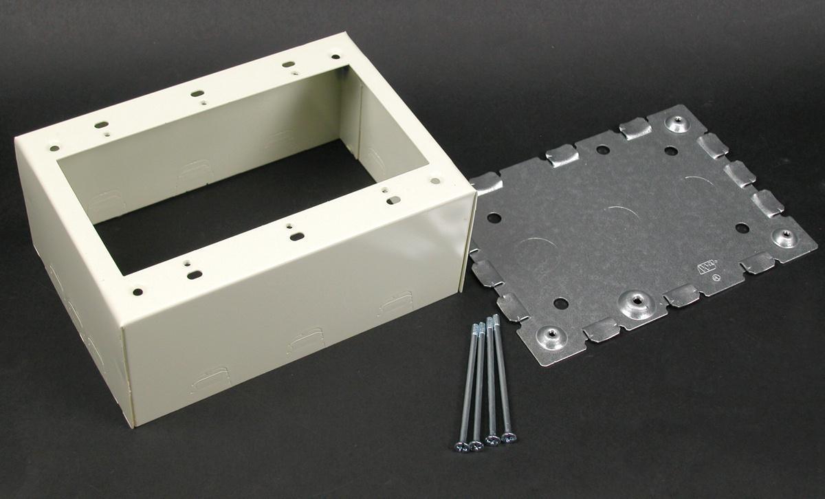 Wiremold® 5744S-3WH 3-Gang Deep Switch and Receptacle Box, 4-5/8 in L x 6-1/2 in W, Steel, White