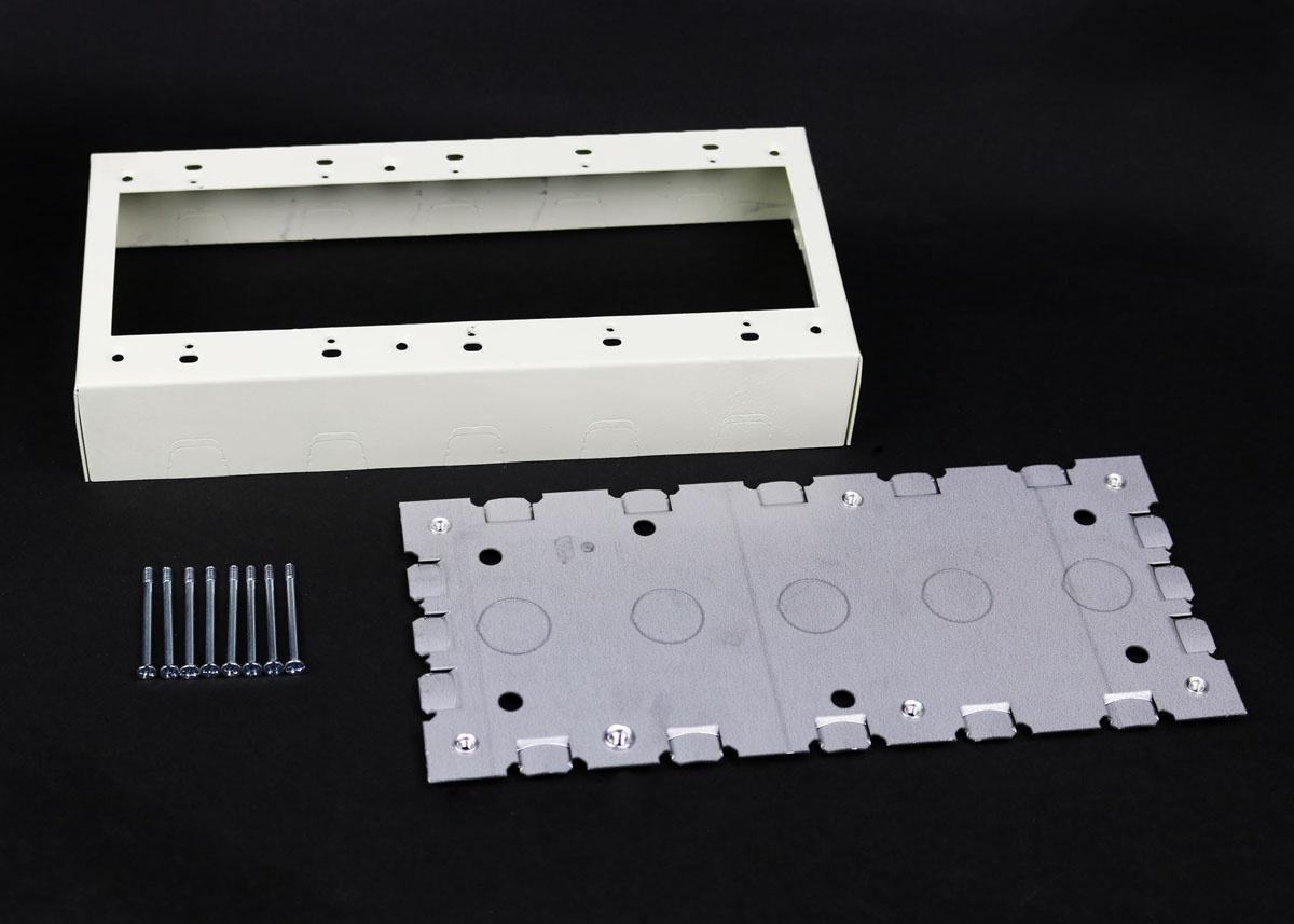 Wiremold® V5748-5 5-Gang Device Box, 4-5/8 in L x 10-5/32 in W x 1-3/4 in H, Steel, Ivory/White