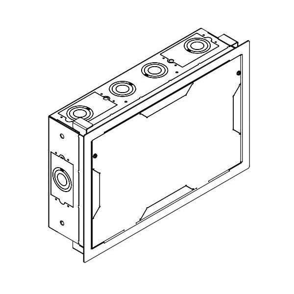 Wiremold® WMPAC525FC In-Wall Storage Box With Flange and Cover, 1 Gang, 11 Knockouts, 14.25 in W x 3.9 in D x 9 in H