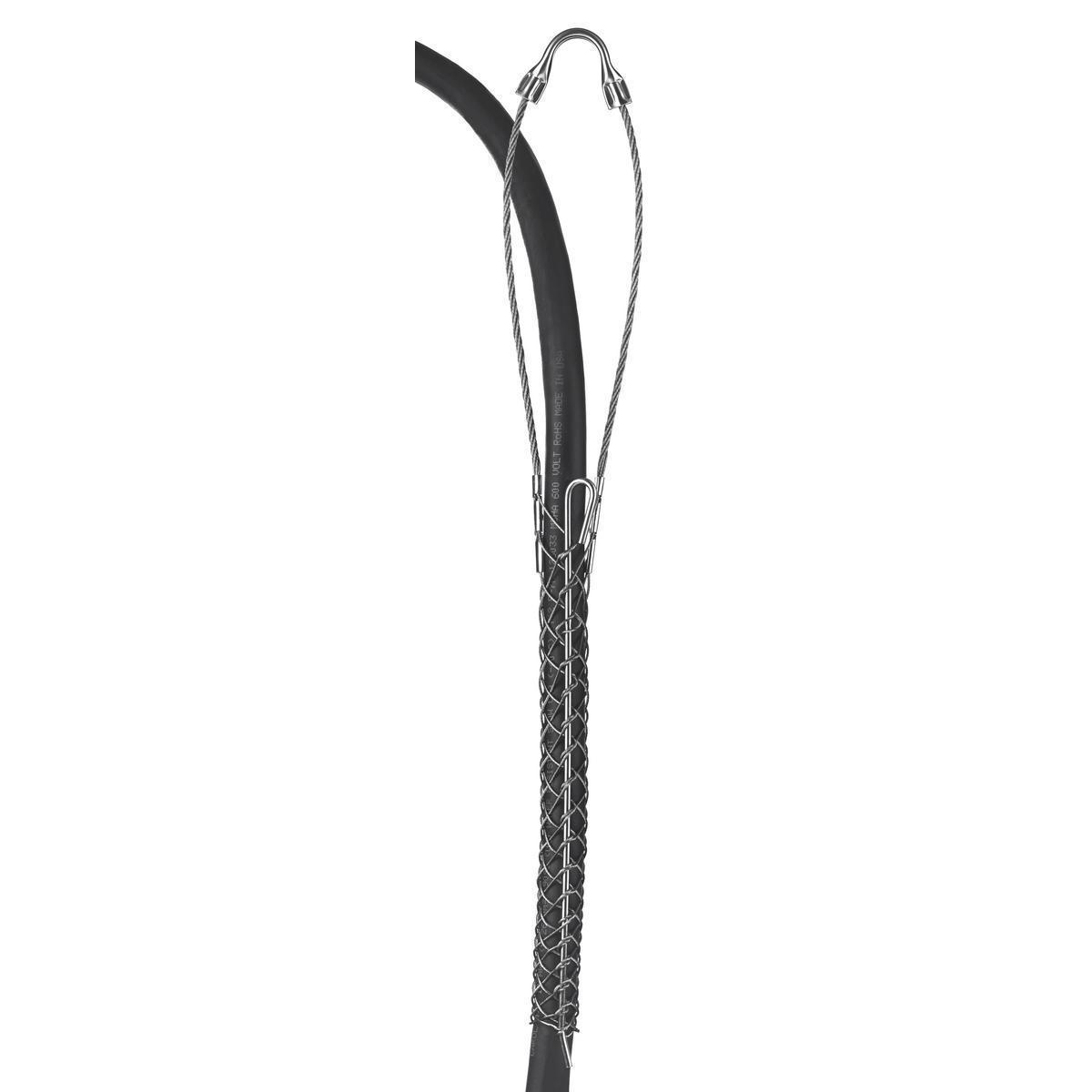 Hubbell Wiring Device-Kellems 02403020 Standard Duty Rod Closing Split Mesh Single Eye Single Weave Support Grip, 6000 lb Breaking Strength, 1.75 to 1.99 in Cable, Stainless Steel
