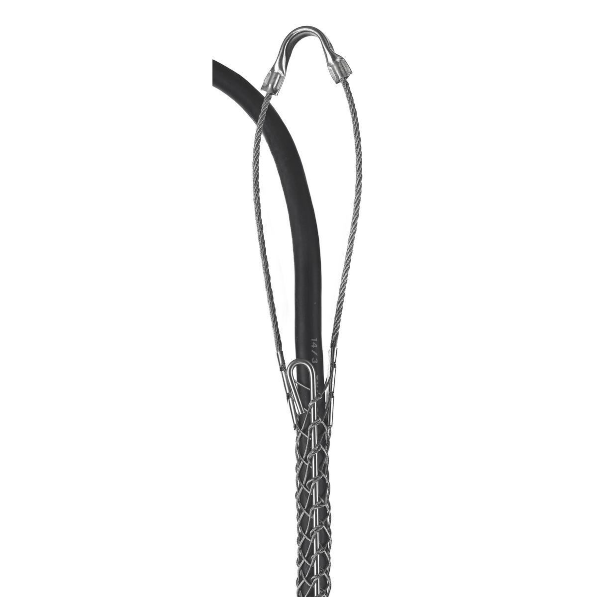 Hubbell Wiring Device-Kellems 02203014 Standard Duty Rod Closing Split Mesh Single Eye Single Weave Support Grip, 790 lb Breaking Strength, 0.63 to 0.74 in Cable, Bronze, TiN Coated