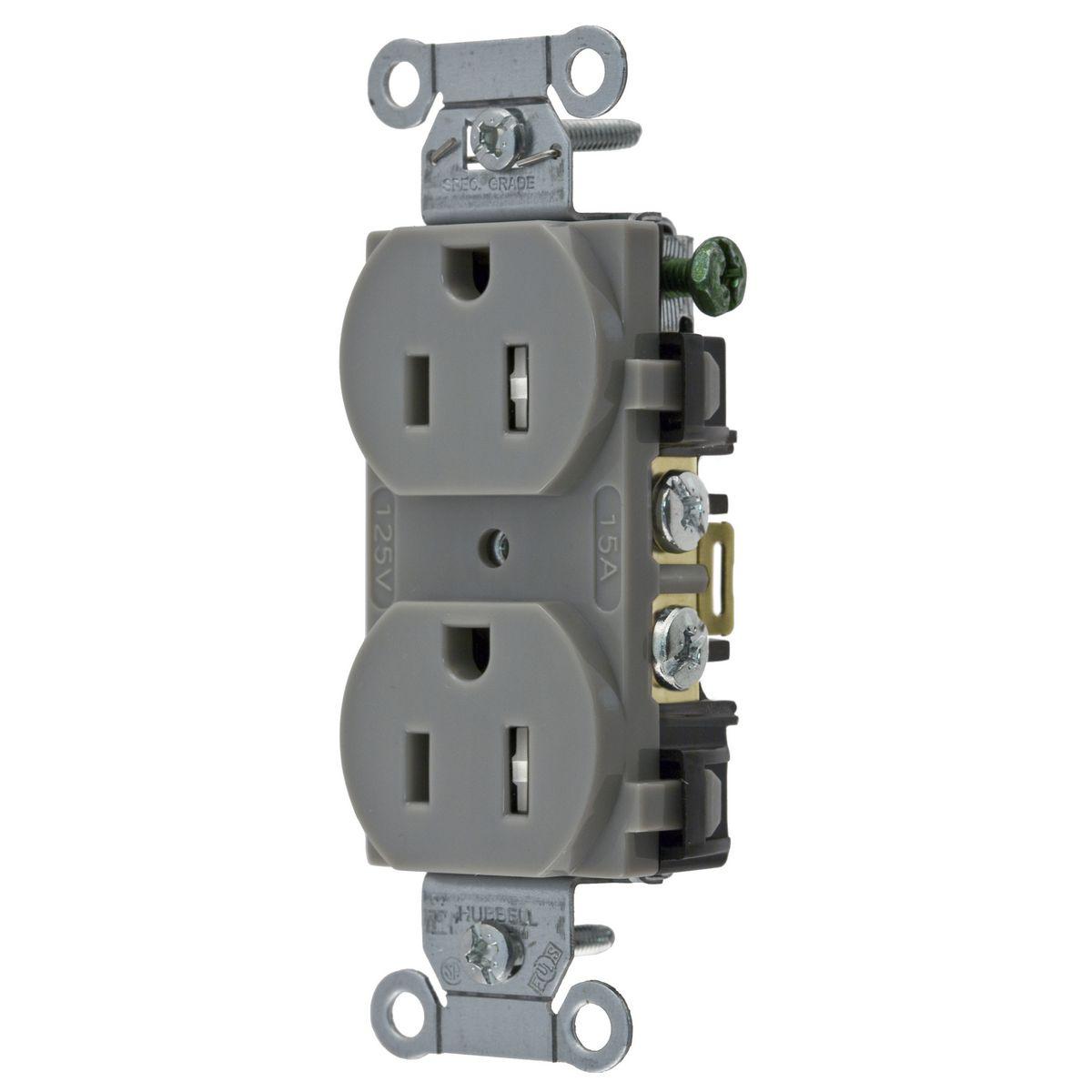 Hubbell Wiring Device-Kellems 5252GTR Straight Blade Receptacles