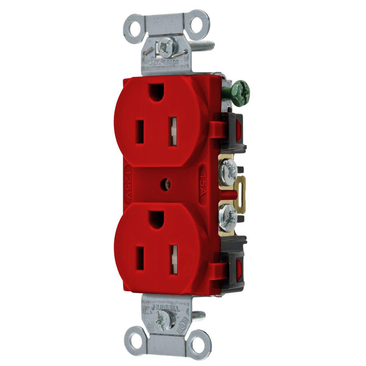 Hubbell Wiring Device-Kellems 5252RTR Straight Blade Receptacles
