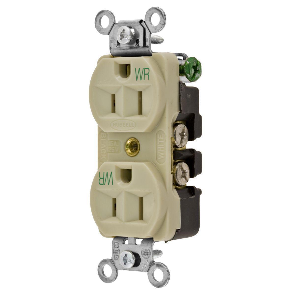 Hubbell Wiring Device-Kellems 5262IWR Straight Blade Receptacles