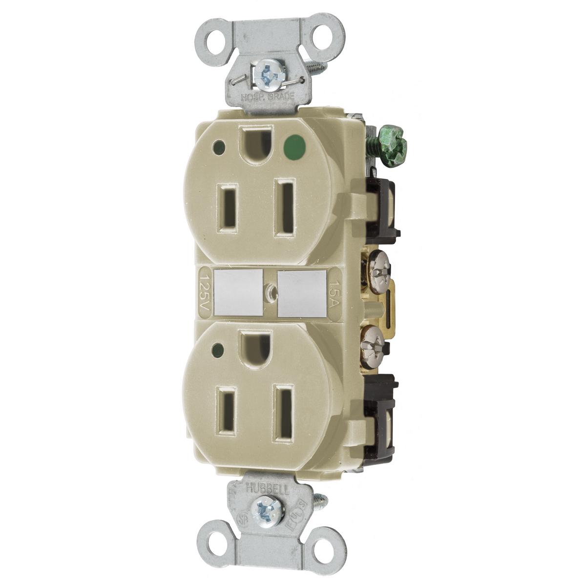 Hubbell Wiring Device-Kellems 8200IVL Straight Blade Receptacles