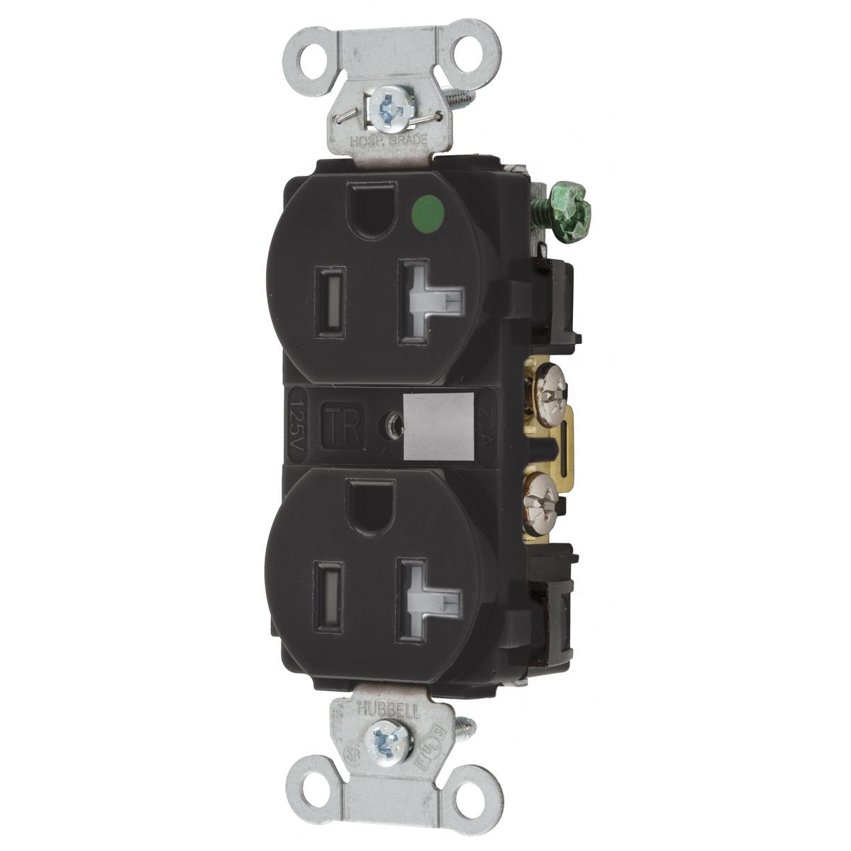 Hubbell Wiring Device-Kellems 8300BKLTRA Straight Blade Receptacles