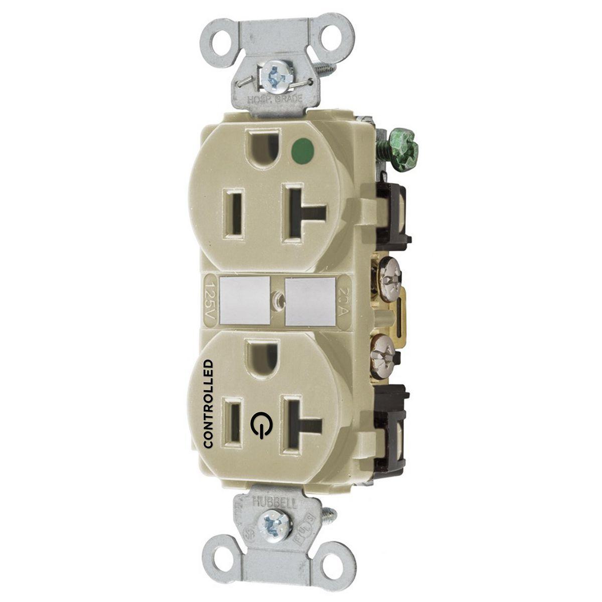 Hubbell Wiring Device-Kellems 8300C1IV Straight Blade Receptacles