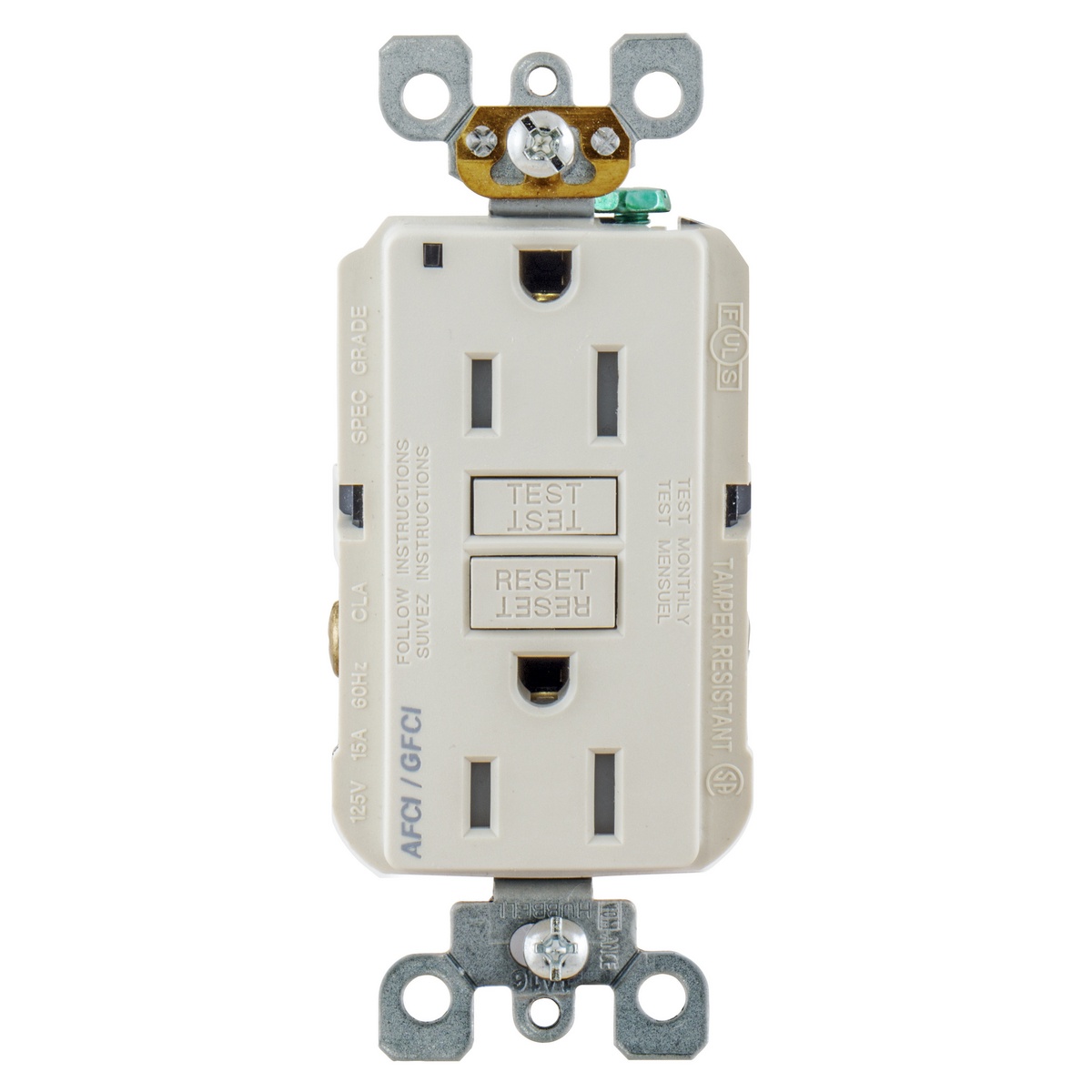 Hubbell Wiring Device-Kellems AFGF15TRLA AFCI/GFCI Receptacles