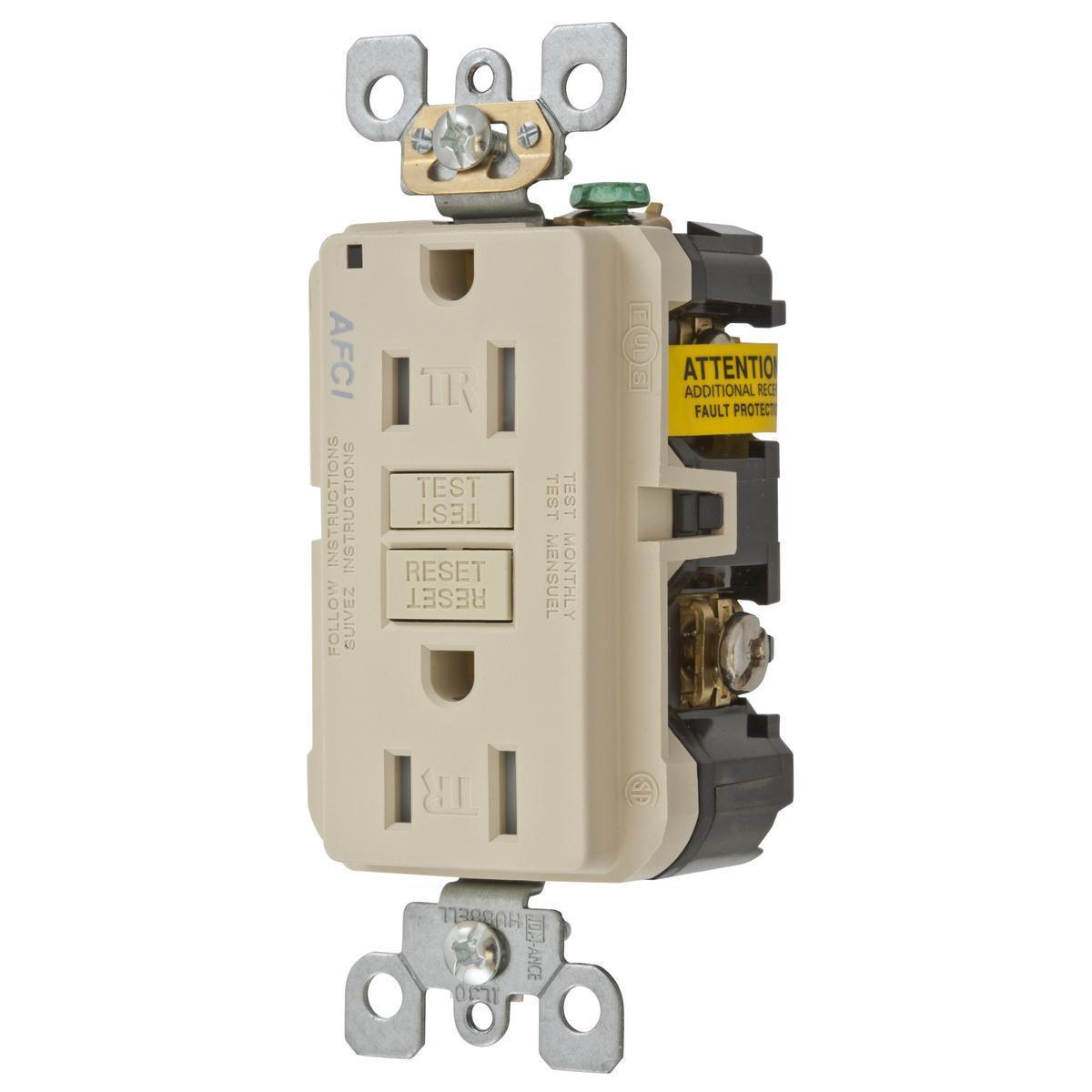 Hubbell Wiring Device-Kellems AFR15TRI AFCI Receptacles