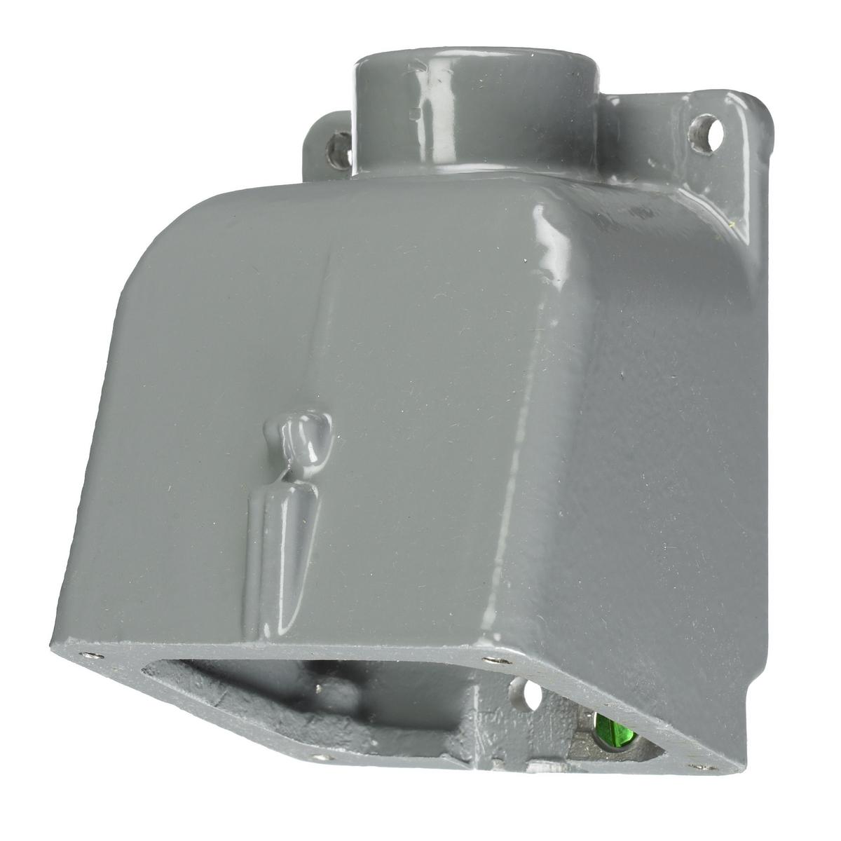 Hubbell Wiring Device-Kellems BB301W 1-Outlet, 15 deg Angled Back Box, 5-1/2 in H 5-1/2 in W 6.94 in D, For Use With 16, 20, 30 and 32 A Shrouded Watertight Twist-Lock® and IEC Pin and Sleeve Devices, Cast Aluminum