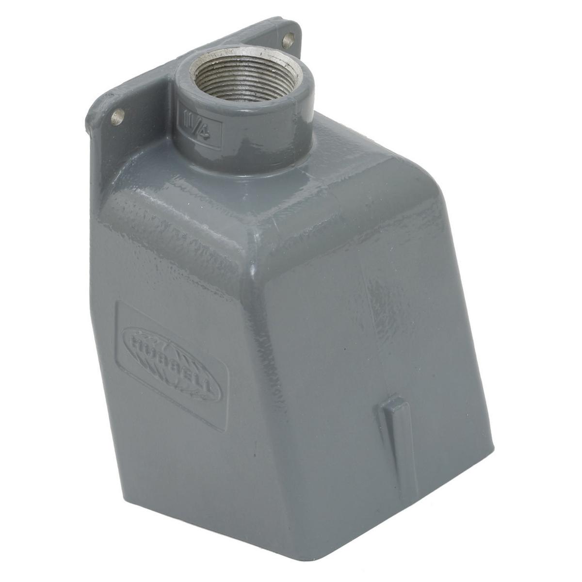 Hubbell Wiring Device-Kellems BB602W 1-Outlet, 15 deg Angled Back Box, 7-1/4 in H 4-1/2 in W 5-1/4 in D, For Use With 60 and 63 A IEC Pin and Sleeve Devices, Cast Aluminum