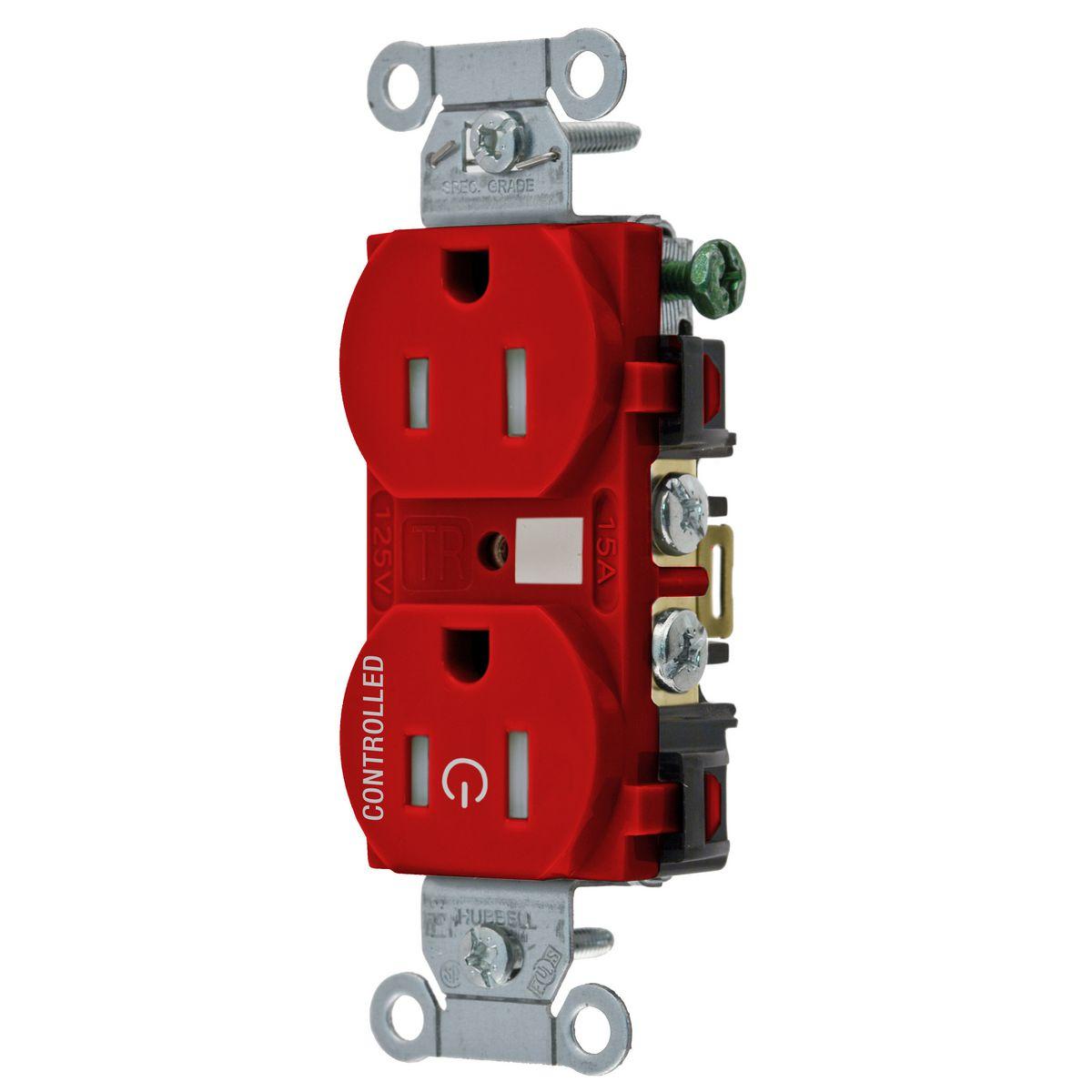 Hubbell Wiring Device-Kellems BR15C1RTR Straight Blade Receptacles