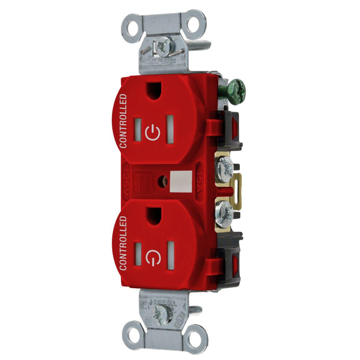 Hubbell Wiring Device-Kellems BR15C2RTR Straight Blade Receptacles