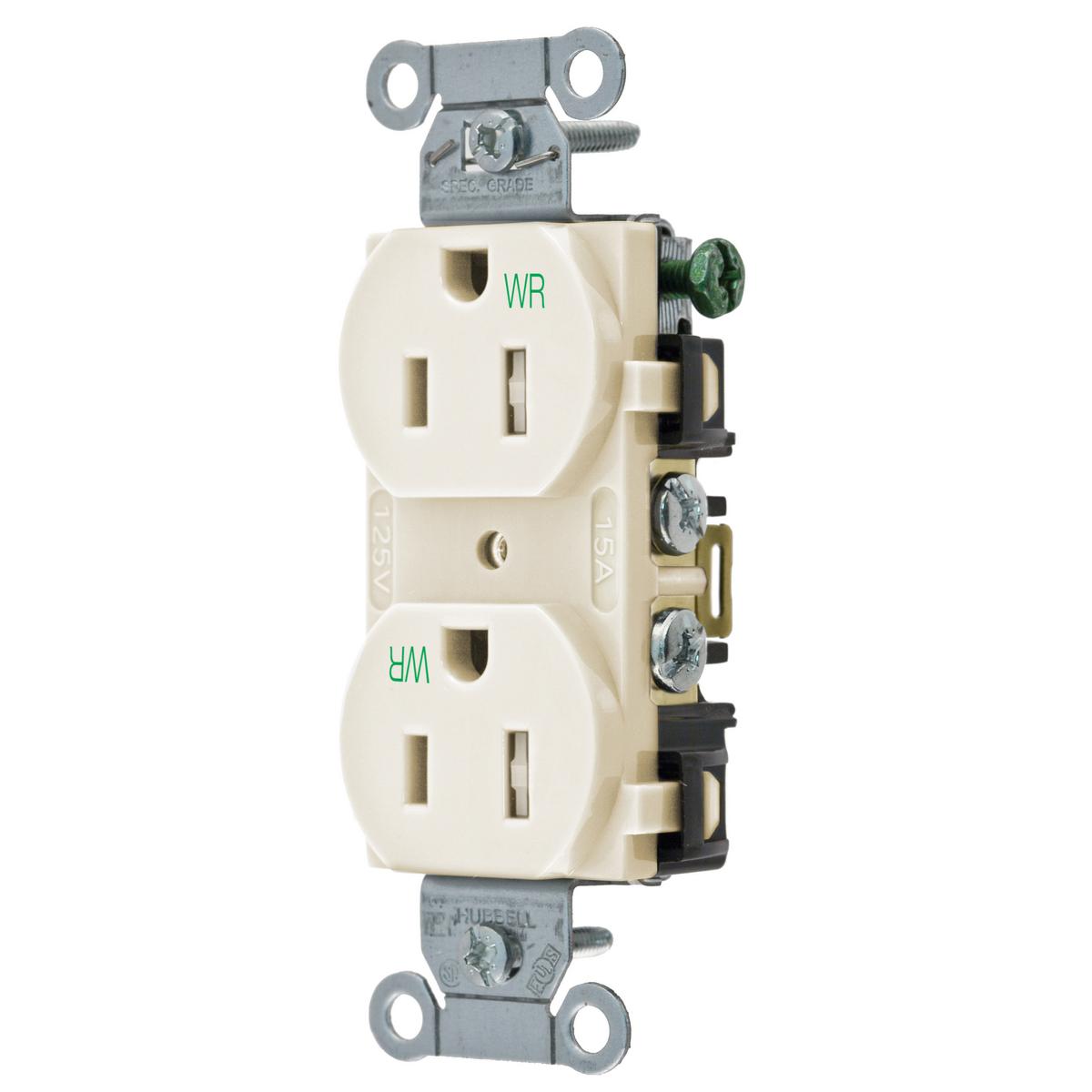 Hubbell Wiring Device-Kellems BR15LAWRTR Straight Blade Receptacles