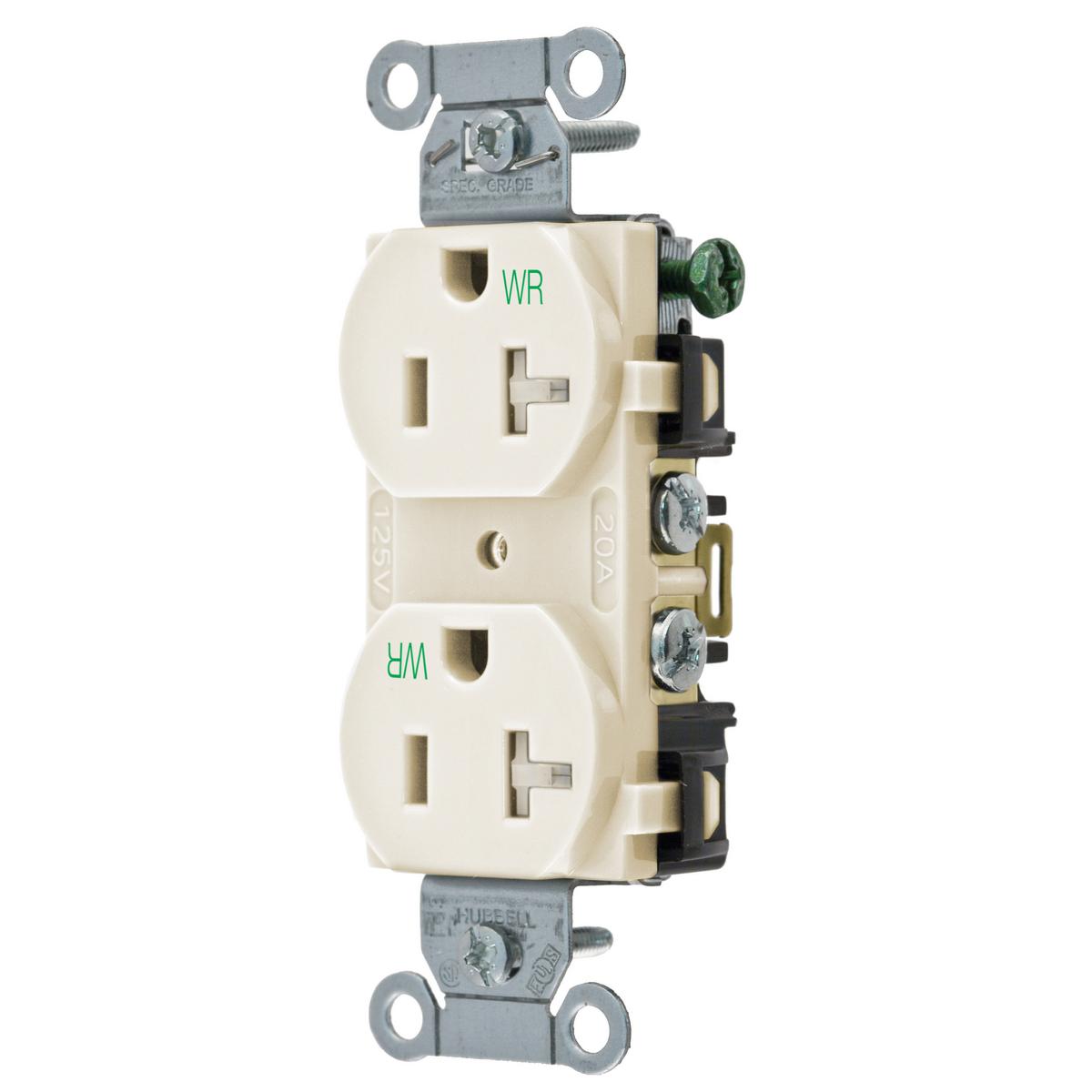 Hubbell Wiring Device-Kellems BR20LAWRTR Straight Blade Receptacles