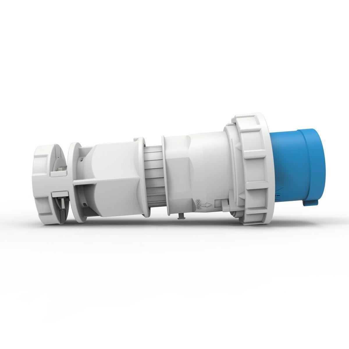 Hubbell Wiring Device-Kellems C4100P9WA Hubbell-PRO Watertight Plug Heavy Duty Products- IEC Pin and Sleeve Devices, 125 to 250 V AC, 100 to 125 A, 3 Poles, 4 Wires, Blue