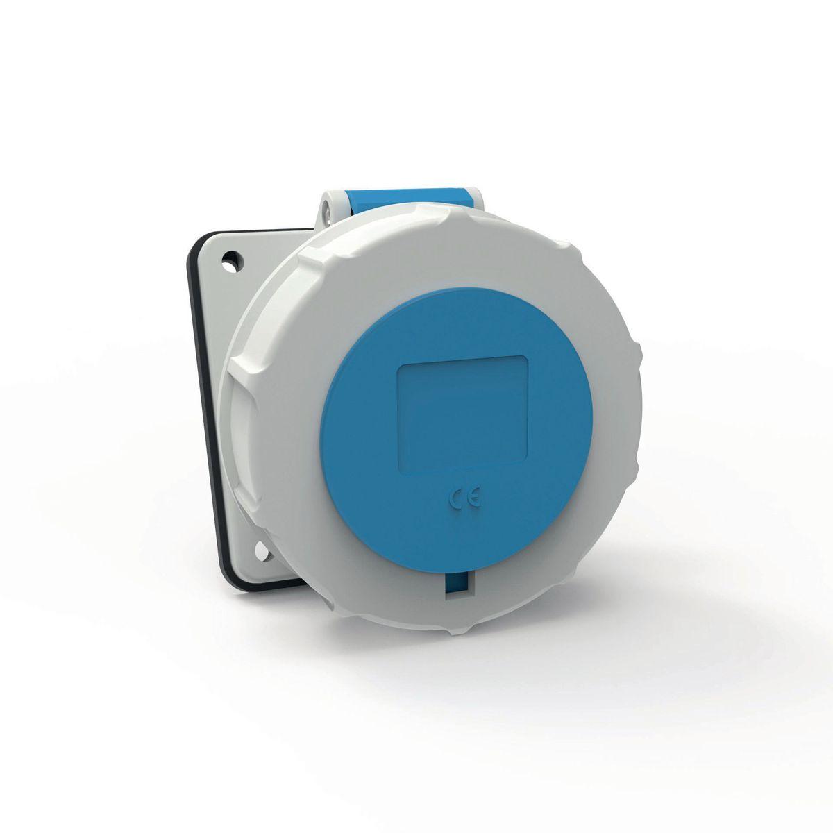 Hubbell Wiring Device-Kellems C4100R9WA Hubbell-PRO Heavy Duty Female Watertight IEC Pin and Sleeve Devices, 125, 250 V AC, 100, 125 A, 3 Poles, 4 Wires, Blue