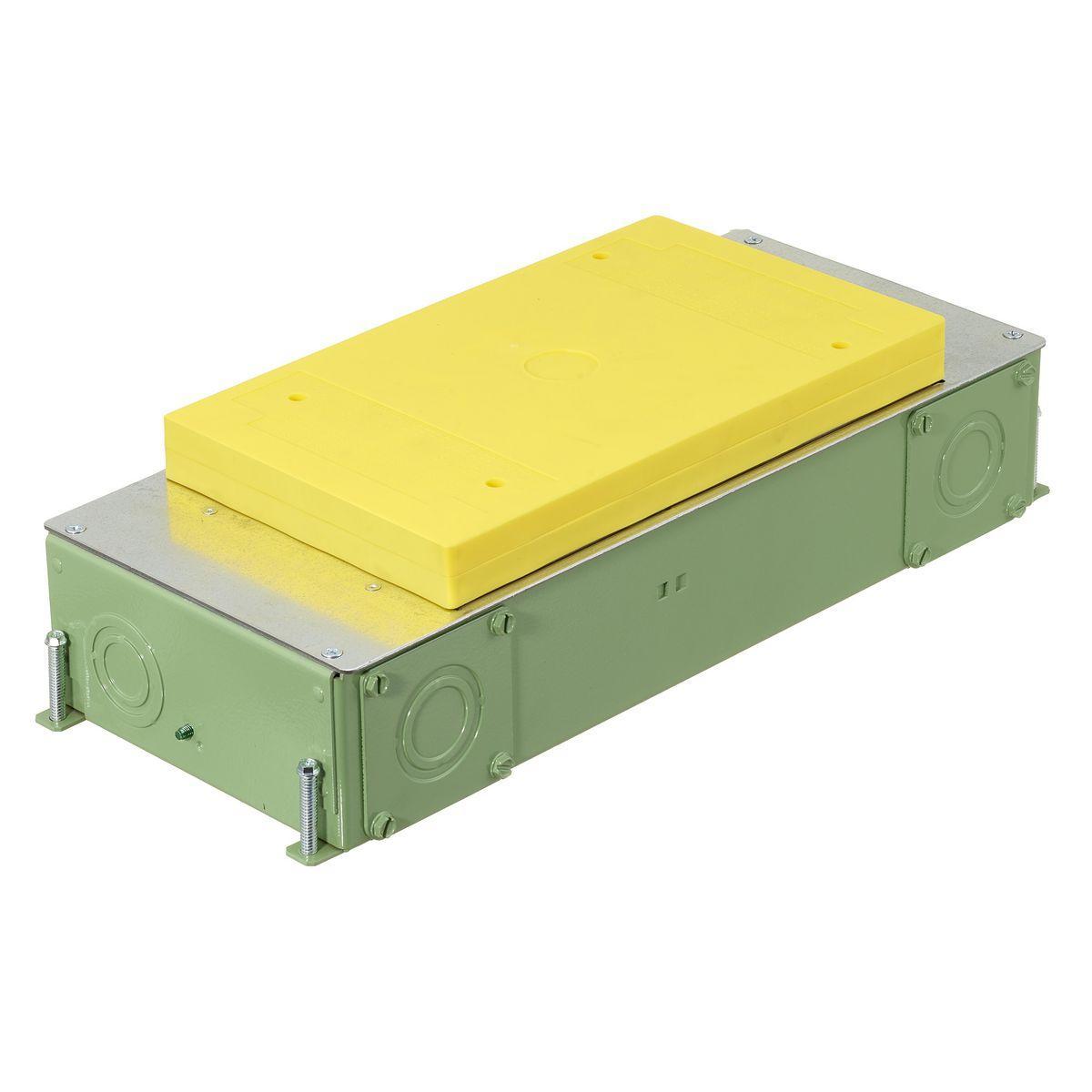 Hubbell Wiring Device-Kellems CFB2G30CRE SystemOne ETERNAL™ Recessed Floor Box, Stamped Steel, 56.5 cu-in Capacity, 2 Gangs, (10) Knockouts, 3 in H x 6.62 in W x 16.27 in L