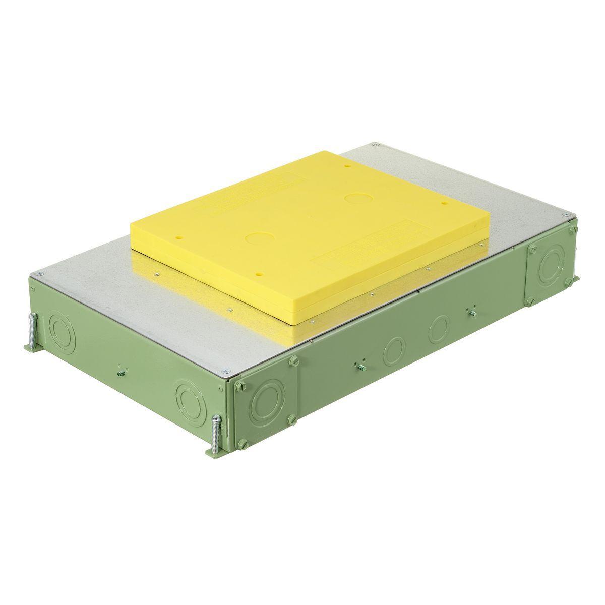 Hubbell Wiring Device-Kellems CFB6G30CRE SystemOne ETERNAL™ Recessed Floor Box, Stamped Steel, 33 cu-in Capacity, 4 Gangs, (16) Knockouts, 3 in H x 11.54 in W x 19.68 in L