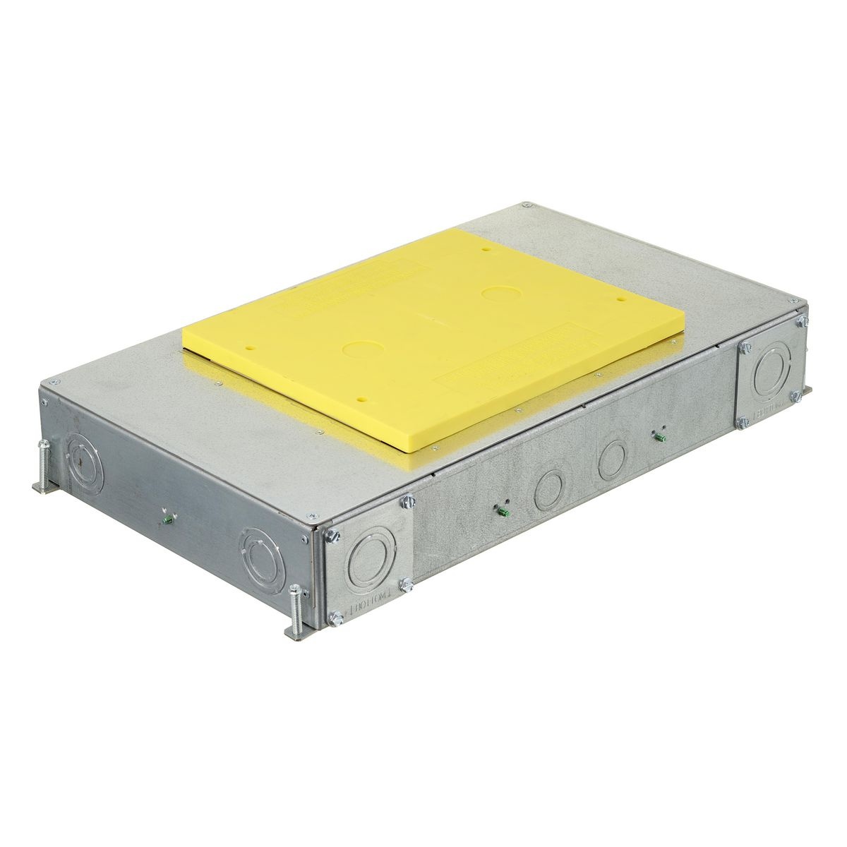 Hubbell Wiring Device-Kellems CFB6G30E SystemOne ETERNAL™ Recessed Floor Box, Stamped Steel, 33 cu-in Capacity, 6 Gangs, (16) Knockouts, 3 in H x 11.54 in W x 19.68 in L