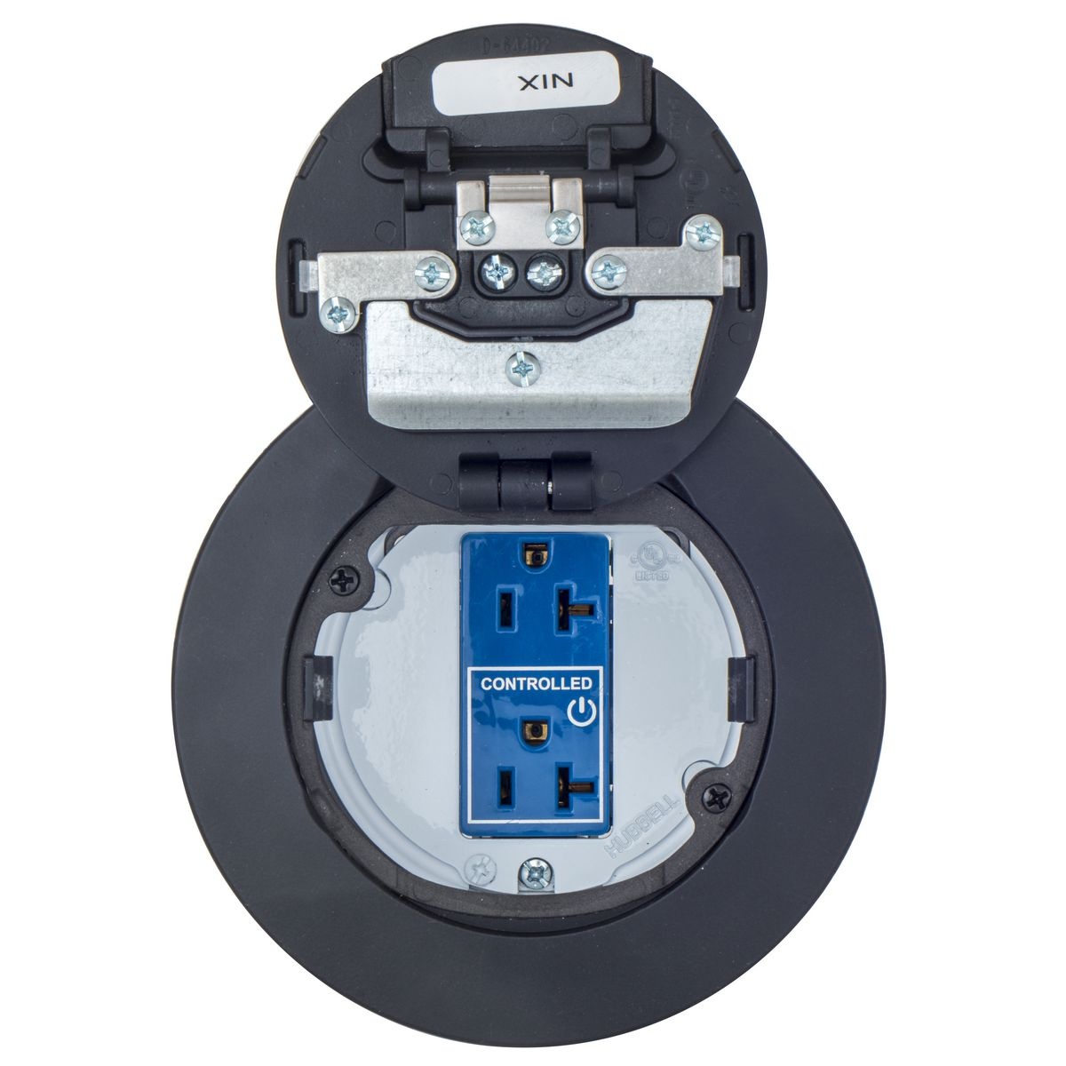 Hubbell Wiring Device-Kellems CFBS1R4CUP Adjustable Standard Sized Mounting Cup, For Use With SystemOne® 4 in Round Recessed Floor Box, Surface Mount, Through Cover Cable Entry, Thermoplastic, White