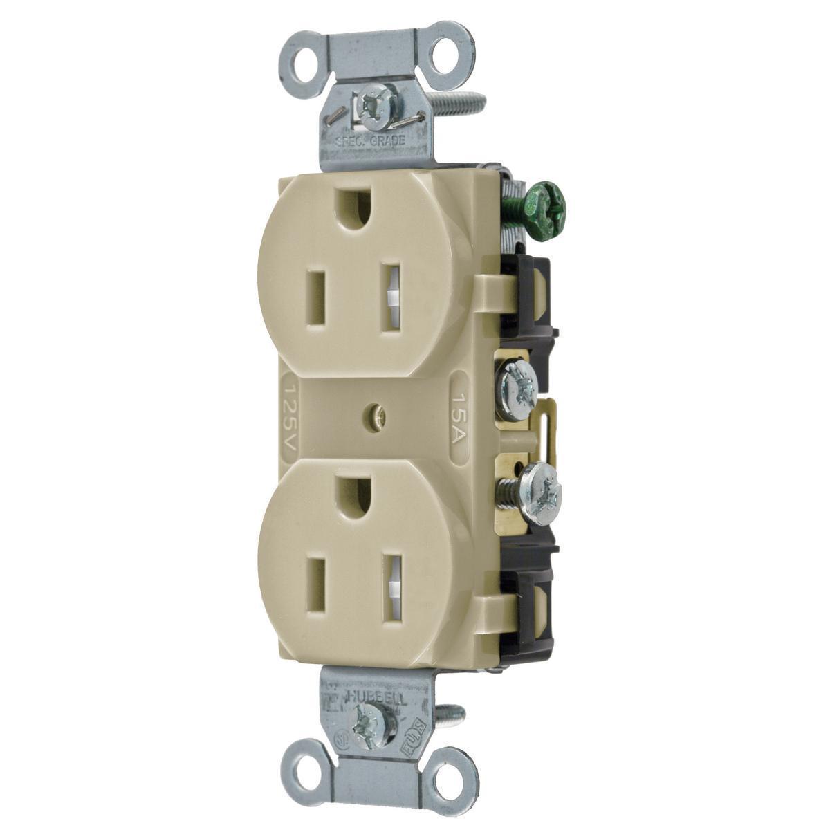 Hubbell Wiring Device-Kellems CR15ITRM1 Straight Blade Receptacles
