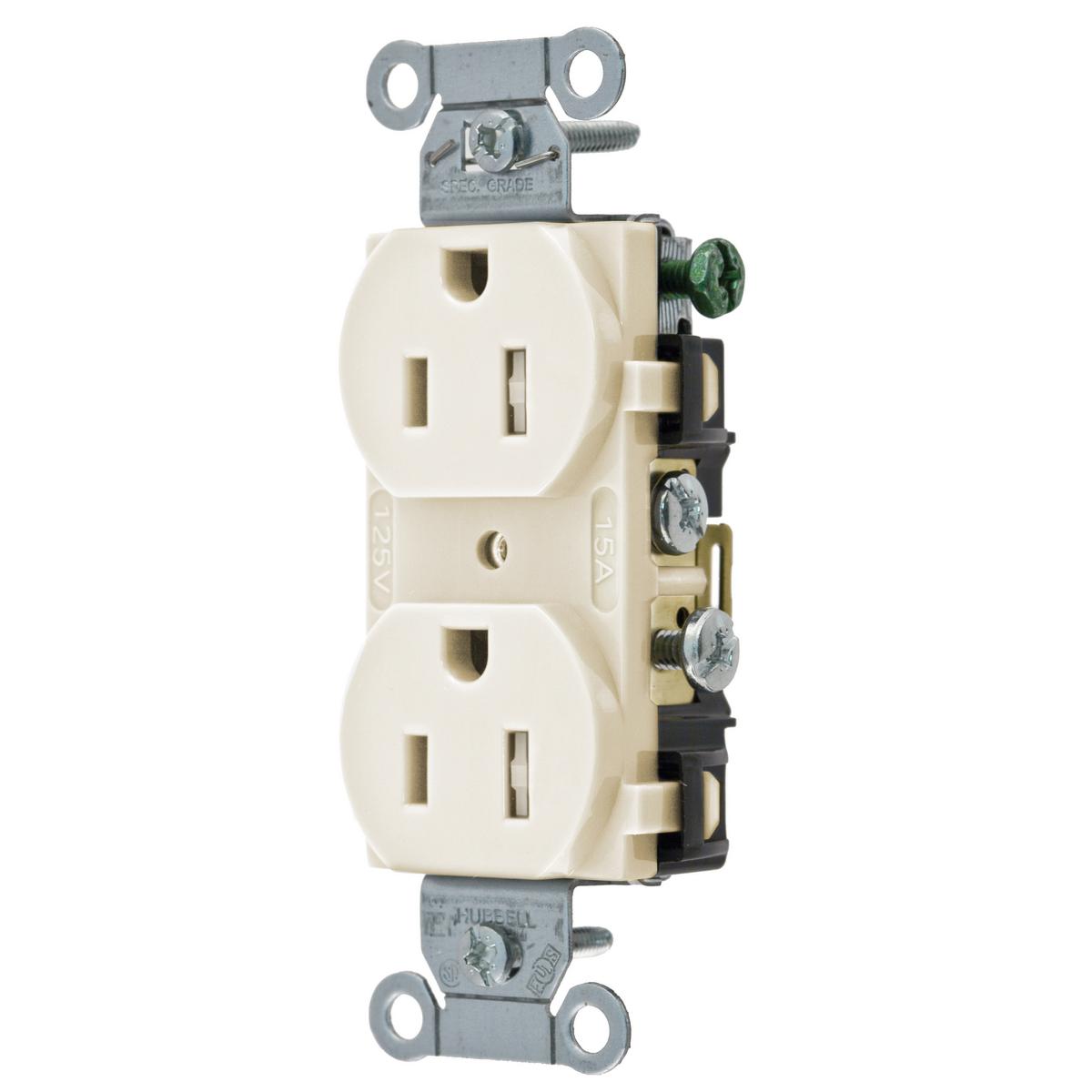 Hubbell Wiring Device-Kellems CR15LATR Straight Blade Receptacles