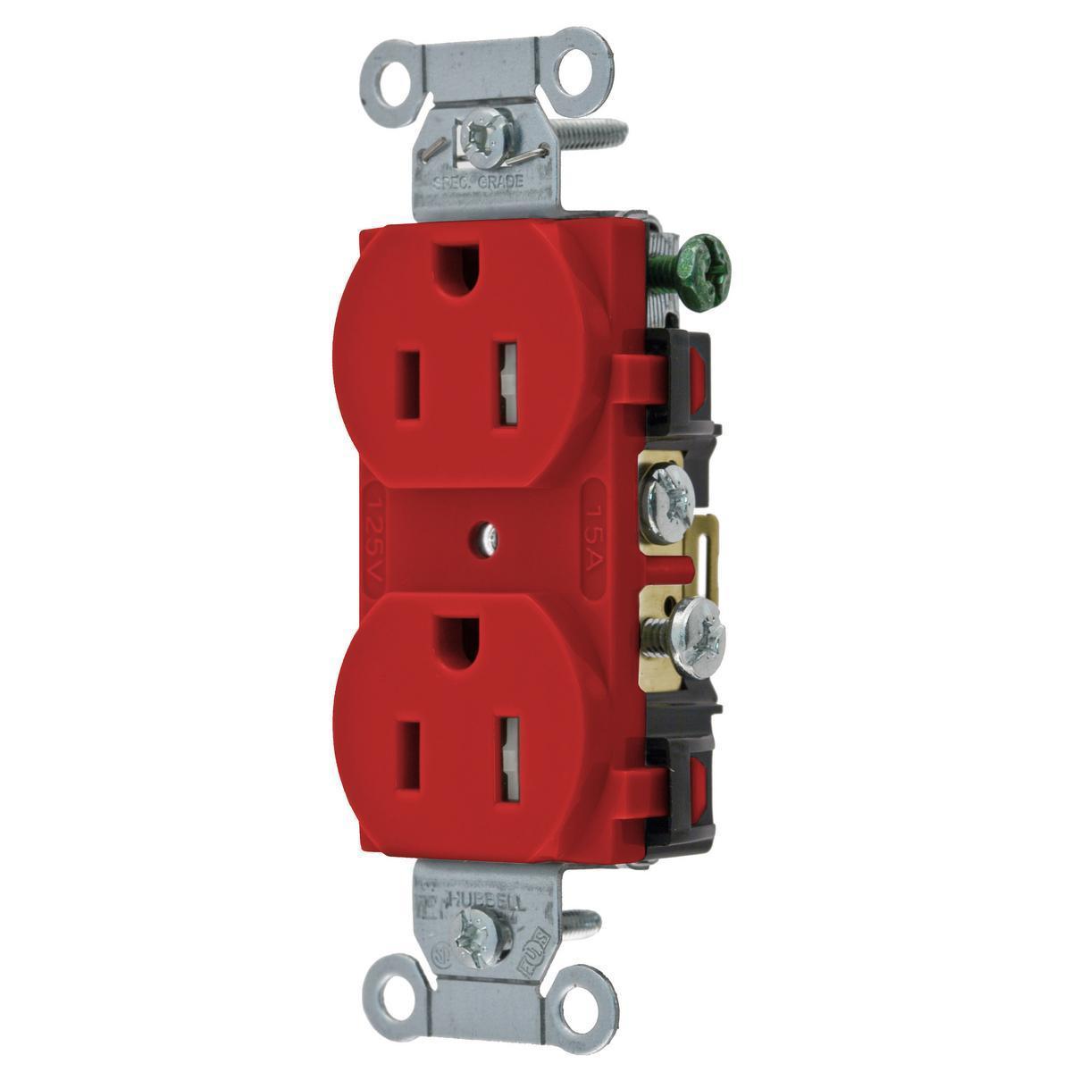 Hubbell Wiring Device-Kellems CR15RTR Straight Blade Receptacles