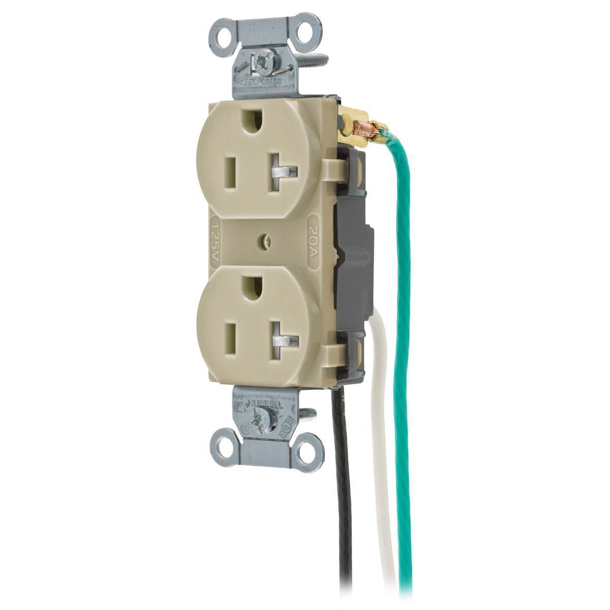 Hubbell Wiring Device-Kellems CR20ITRP3 Straight Blade Receptacles