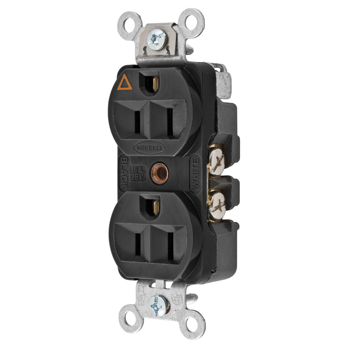 Hubbell Wiring Device-Kellems CR5252IGBK Straight Blade Receptacles