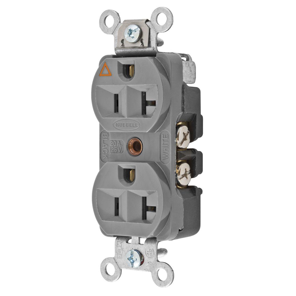 Hubbell Wiring Device-Kellems CR5352IGGY Straight Blade Receptacles