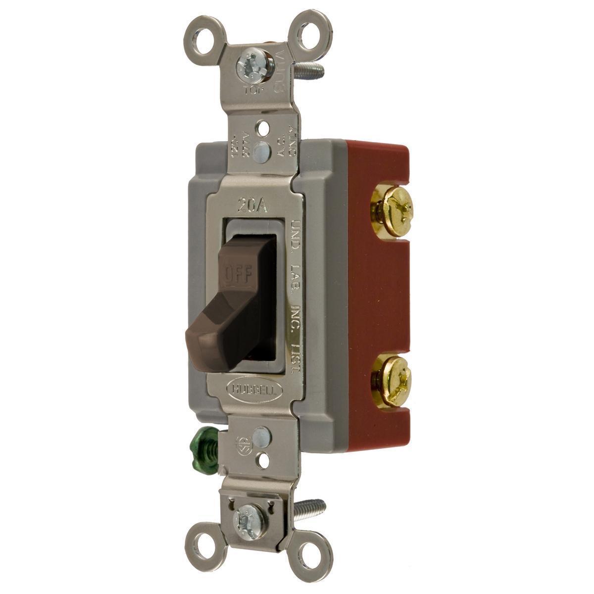 Hubbell Wiring Device-Kellems CS1221BU Construction 2-Position Heavy Duty Specification/Commercial Grade Standard Toggle Switch, 120/277 V, 20 A, 5540 W Power Rating, 2-Position Contact