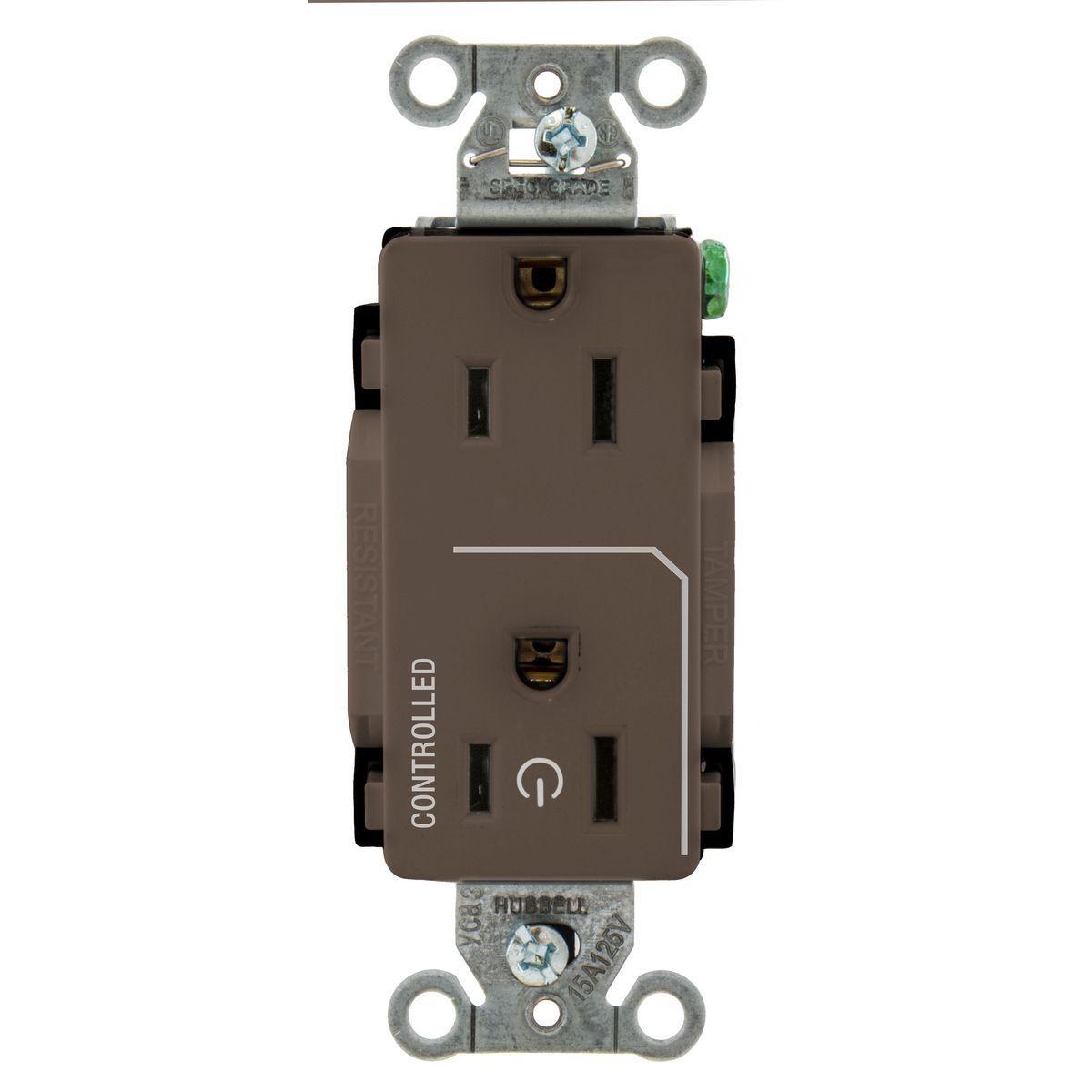 Hubbell Wiring Device-Kellems DR15C1 Straight Blade Receptacles