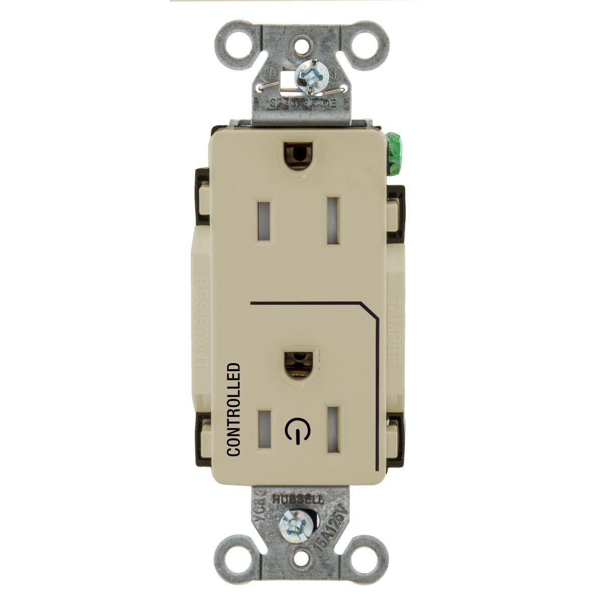 Hubbell Wiring Device-Kellems DR15C1ITR Straight Blade Receptacles
