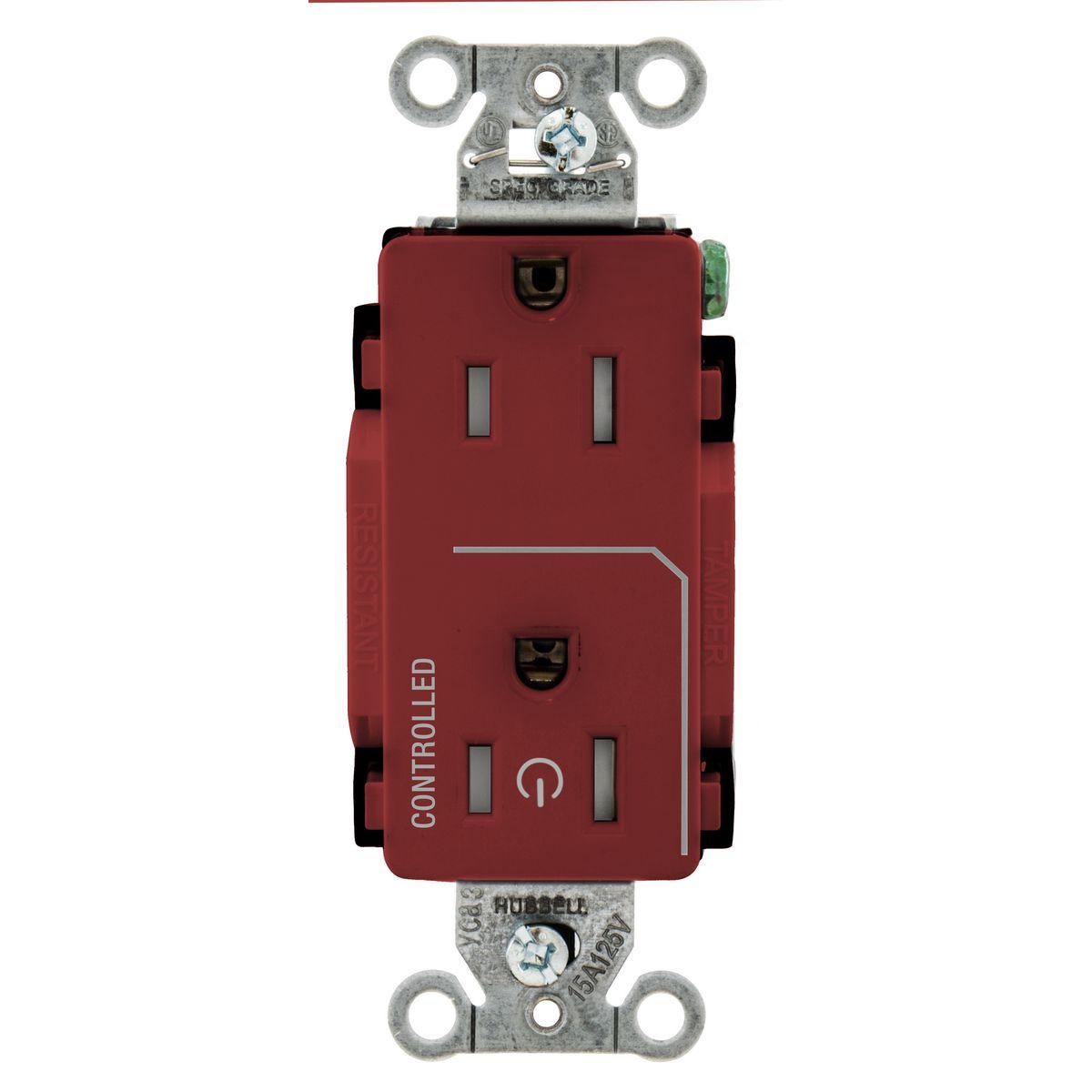 Hubbell Wiring Device-Kellems DR15C1RTR Straight Blade Receptacles