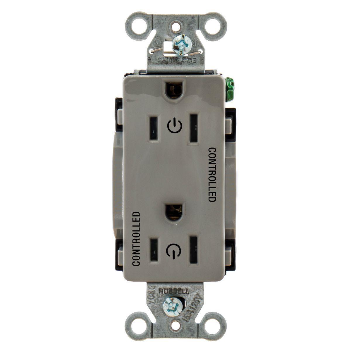 Hubbell Wiring Device-Kellems DR15C2GRY Straight Blade Receptacles