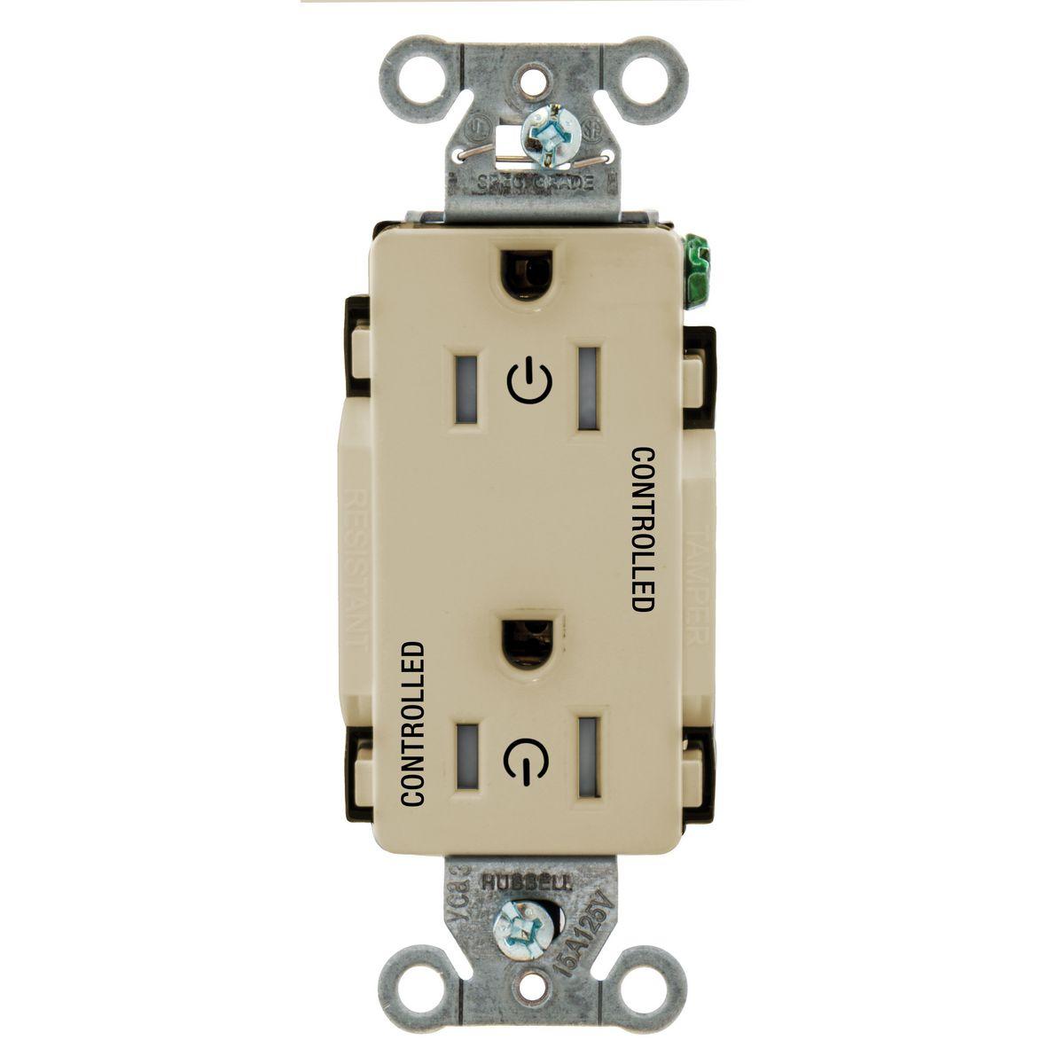 Hubbell Wiring Device-Kellems DR15C2ITR Straight Blade Receptacles