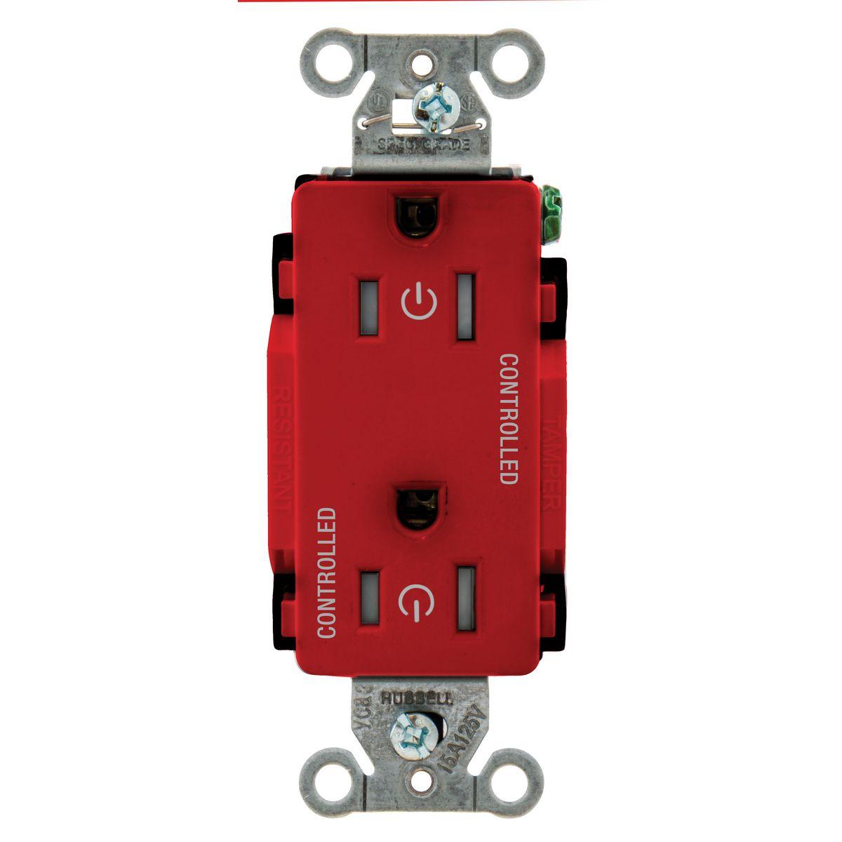 Hubbell Wiring Device-Kellems DR15C2RTR Straight Blade Receptacles