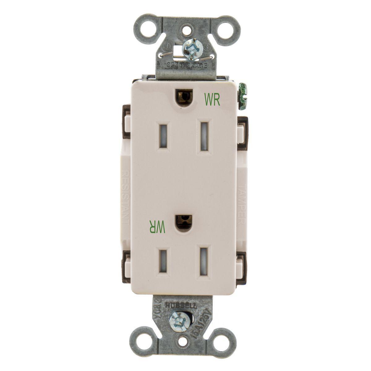 Hubbell Wiring Device-Kellems DR15LAWRTR Straight Blade Receptacles