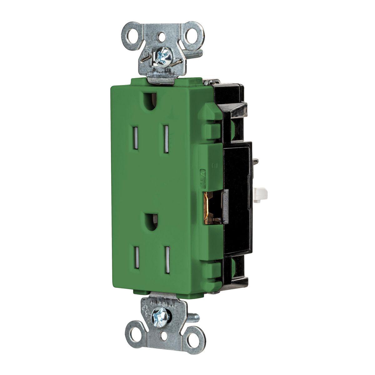 Hubbell Wiring Device-Kellems DR15STGNTR Straight Blade Receptacles
