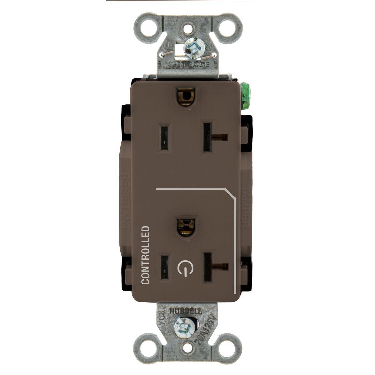 Hubbell Wiring Device-Kellems DR20C1 Straight Blade Receptacles
